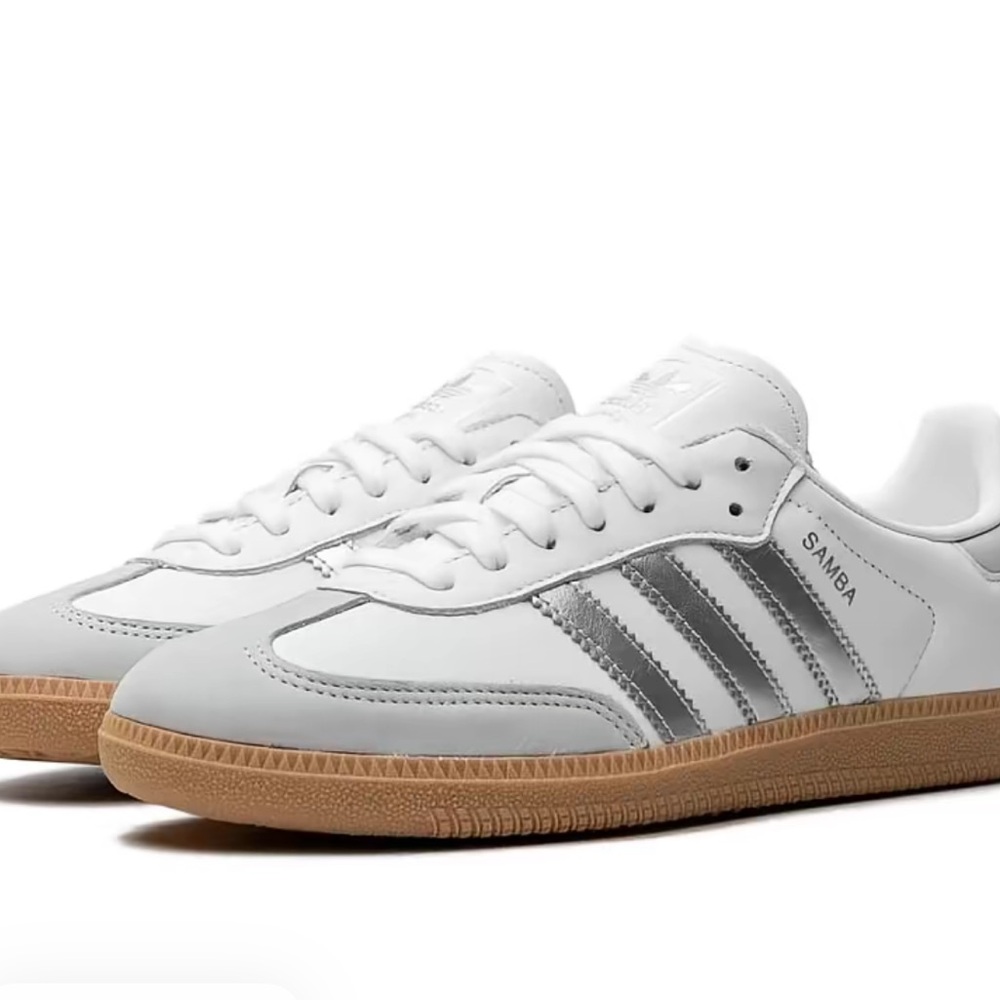 Adidas Samba White and Gray Shoes- Women's US 7.5 - Picture 2 of 11